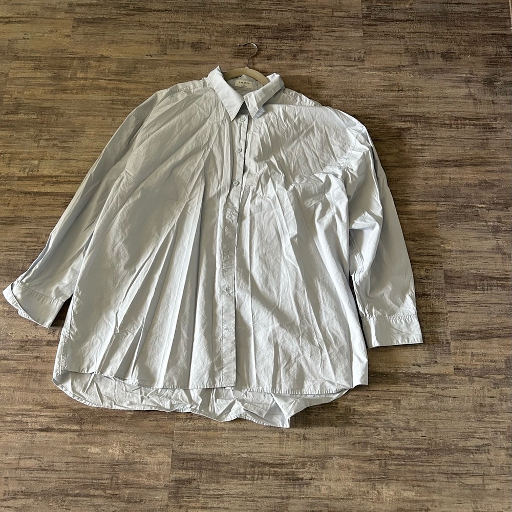 Babaton Light Gray Button Down Shirt